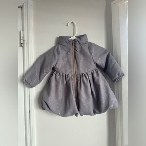 Penelope Mack Polka Dot Toddler Girl Jacket, Size 2T, Grey.